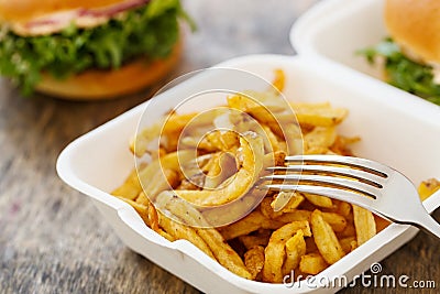 Delicious burgers on the table Stock Photo