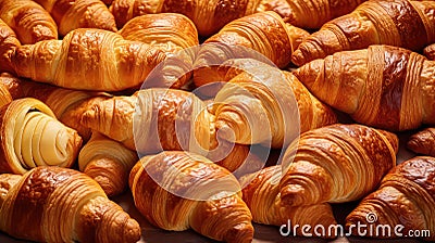 delicious buttery croissan food Cartoon Illustration