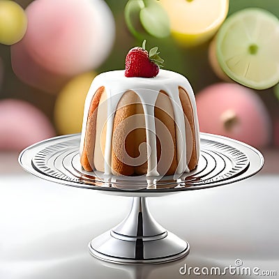 Delicious cake with fruits - ai generated image Stock Photo