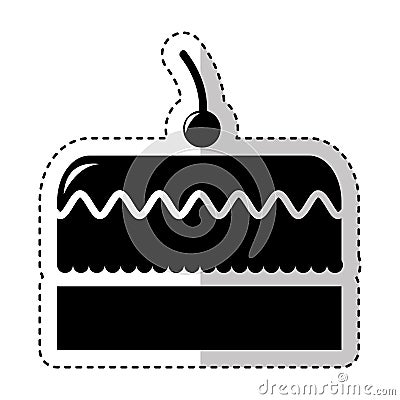 Delicious cake isolated icon Vector Illustration