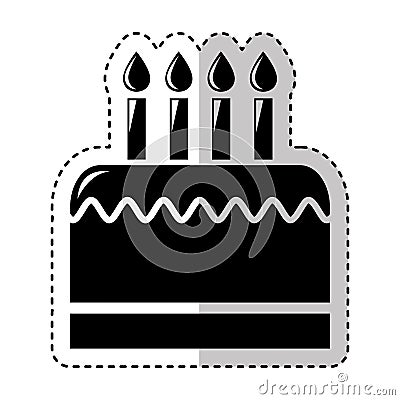 Delicious cake isolated icon Vector Illustration