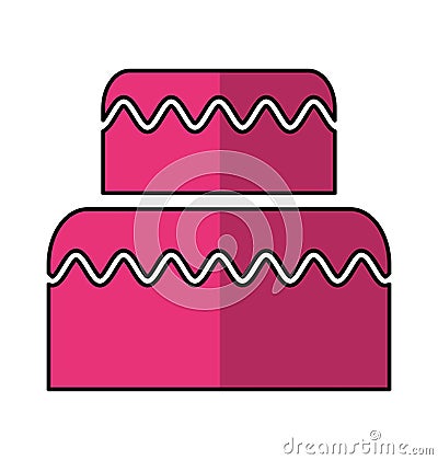 Delicious cake isolated icon Vector Illustration