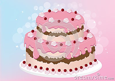 Delicious cake vector Cartoon Illustration