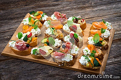 Delicious Canapes Stock Photo