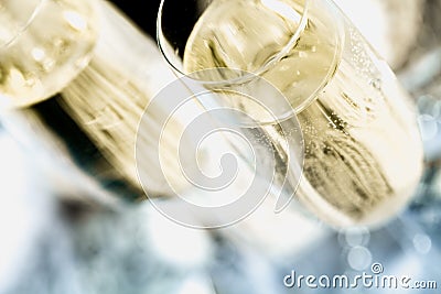 Glassesof delicious champagne on dark backgrond Stock Photo