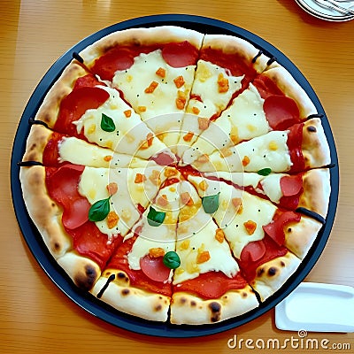 Delicious Cheesy Pizza Slice. Stock Photo