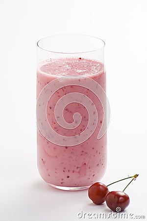 A delicious cherry milkshake Stock Photo