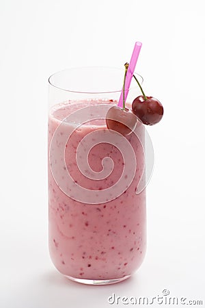 A delicious cherry milkshake Stock Photo