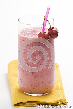 A delicious cherry milkshake Stock Photo