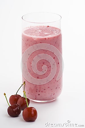 A delicious cherry milkshake Stock Photo