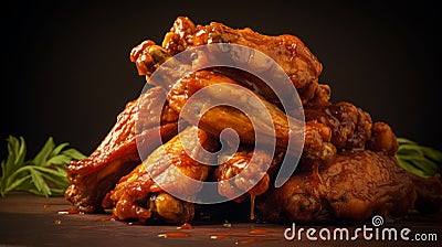 Delicious Chicken Wings With Smokey Garlic Flavor Stock Photo