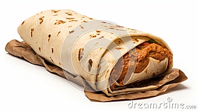 Delicious Chile Chicken Burrito - A Fusion Of Indian Pop Culture And Ottoman Art Stock Photo