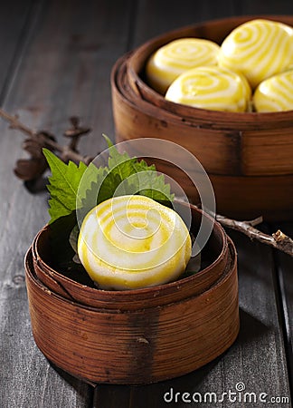 Delicious Chinese food, steamed brown sugar buns Stock Photo