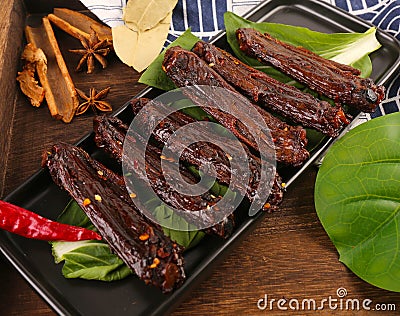 Spiced duck wings. Stock Photo