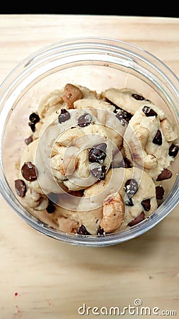 Delicious chocolate almond milk cookies Stock Photo