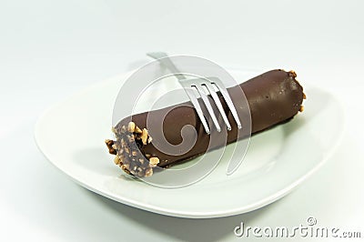 Delicious chocolate cake with wallnuts Stock Photo