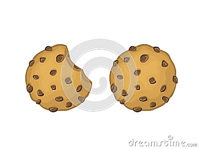 Chocolate Chips Cookies Vector Illustration Vector Illustration