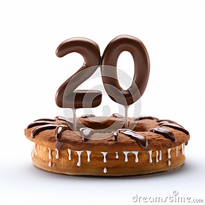 Delicious Chocolate Iced Doughnuts: A Grandparentcore Joyful Celebration Of Nature Stock Photo