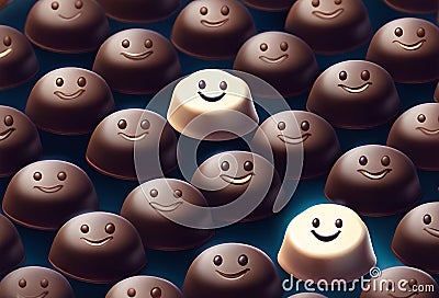 Delicious Chocolate & Vanilla Flavor Chocolate Bites Generative AI. Stock Photo