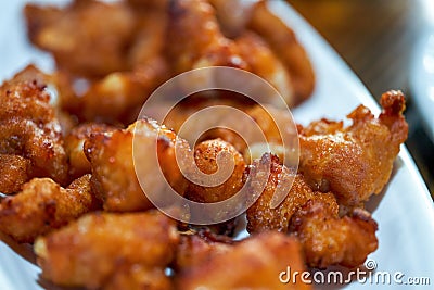 A delicious classic Cantonese dish, fried garlic pork ribs Stock Photo