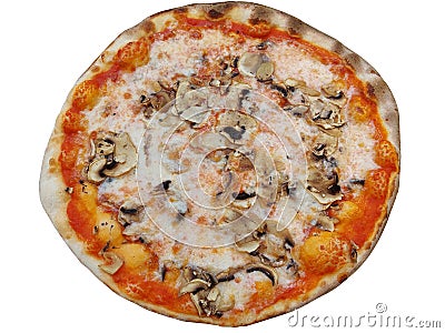 Delicious classic italian neapolitan pizza with mushroom and cheese Stock Photo