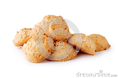 Delicious Coconut cookies isolated over a white background Stock Photo