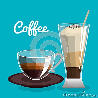 Delicious coffee shop products Vector Illustration