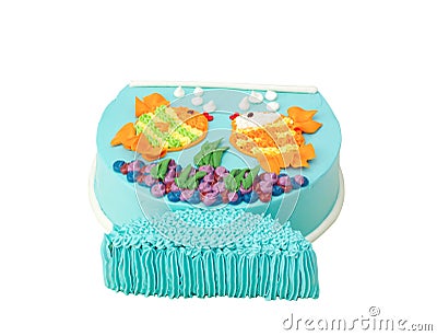 Delicious colorful birthday cake Stock Photo