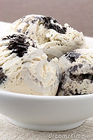 Delicious cookies and cream ice cream Stock Photo