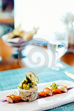 Delicious crab salad Stock Photo