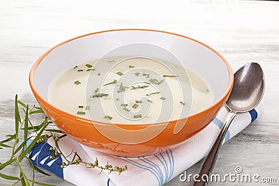 Delicious cream soup. Stock Photo