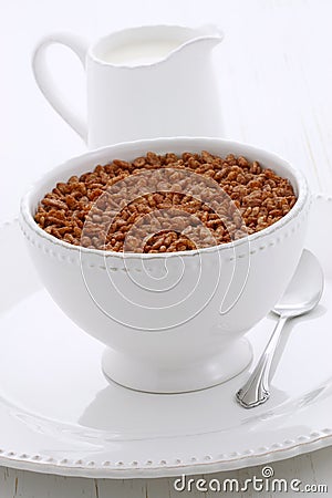 Delicious crisped rice chocolate cereal Stock Photo