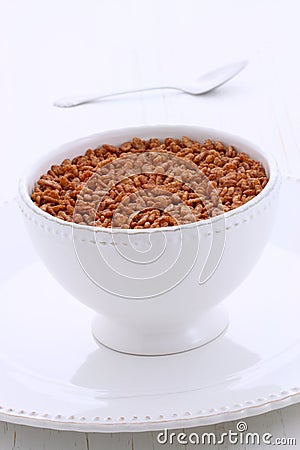Delicious crisped rice chocolate cereal Stock Photo