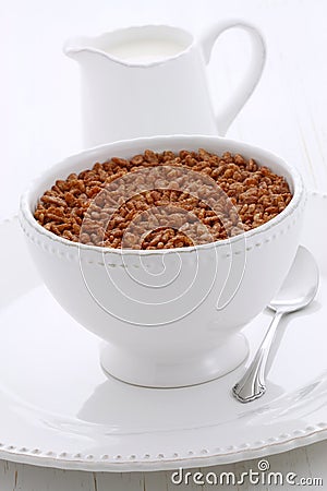 Delicious crisped rice chocolate cereal Stock Photo