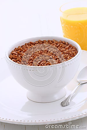 Delicious crisped rice chocolate cereal Stock Photo