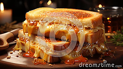 Delicious crispy cheese sandwich on a plate Stock Photo