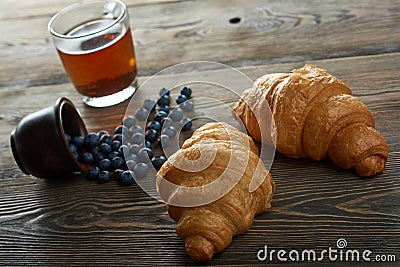 Delicious croissants for breakfast Stock Photo