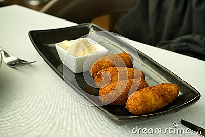 Delicious croquettes, typical spanish cover Stock Photo