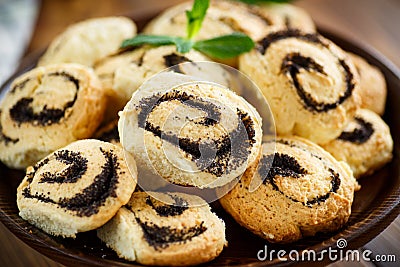 Delicious crumbly biscuits with poppy seeds Stock Photo