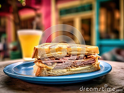 Delicious Cuban Cubano Sandwich Stock Photo