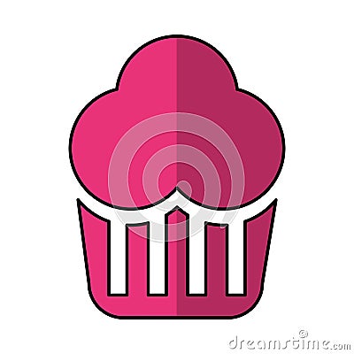 Delicious cupcake isolated icon Vector Illustration