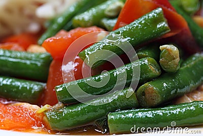Delicious curry of yard long bean Stock Photo