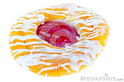 Delicious danish pastry on white background Stock Photo