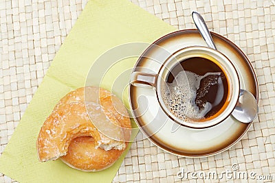 Delicious donuts with coffee Stock Photo