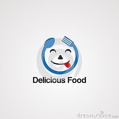 Delicious face food concept logo vector, icon, element, and template for company Vector Illustration