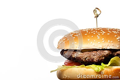 delicious fast food, burger, hamburger, cheeseburger, isolated on white background, full depth of field, clipping path Stock Photo