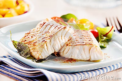 Delicious fillets of pollock or coalfish Stock Photo