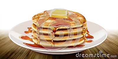 Delicious fluffy pancake element Vector Illustration