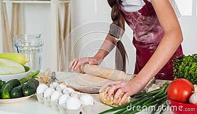 Delicious food. child study how to cook by recipe. kid cooking in kitchen. choosing future career Stock Photo