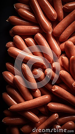 Delicious Frankfurters Meat Product Vertical Background. Stock Photo